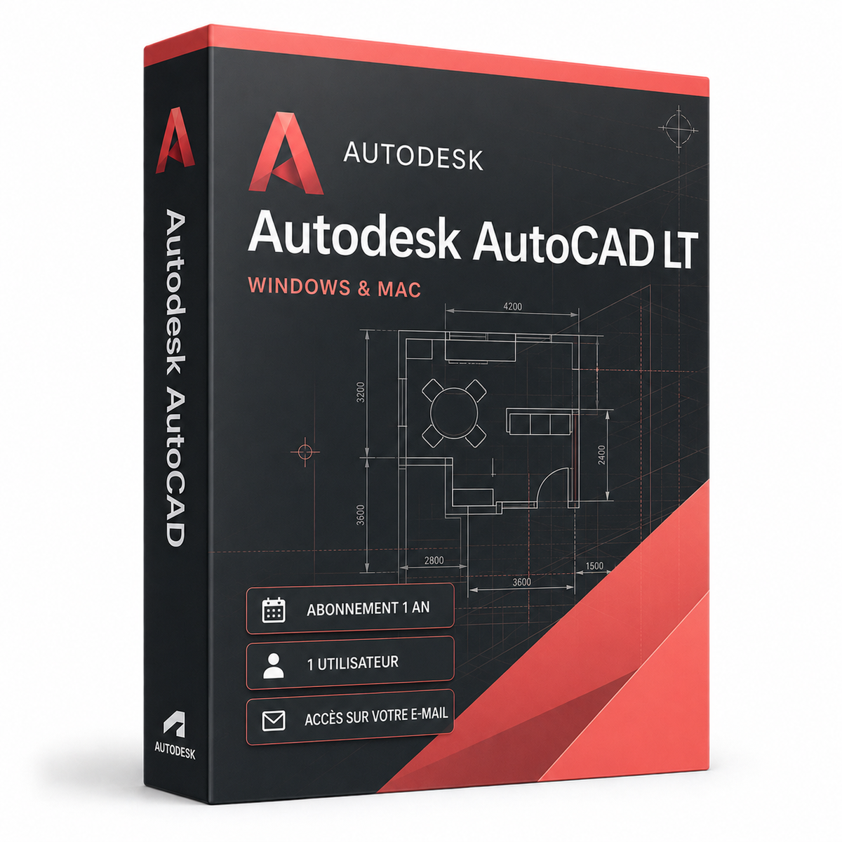 Autodesk AutoCAD LT Windows et Mac abonnement 1 an